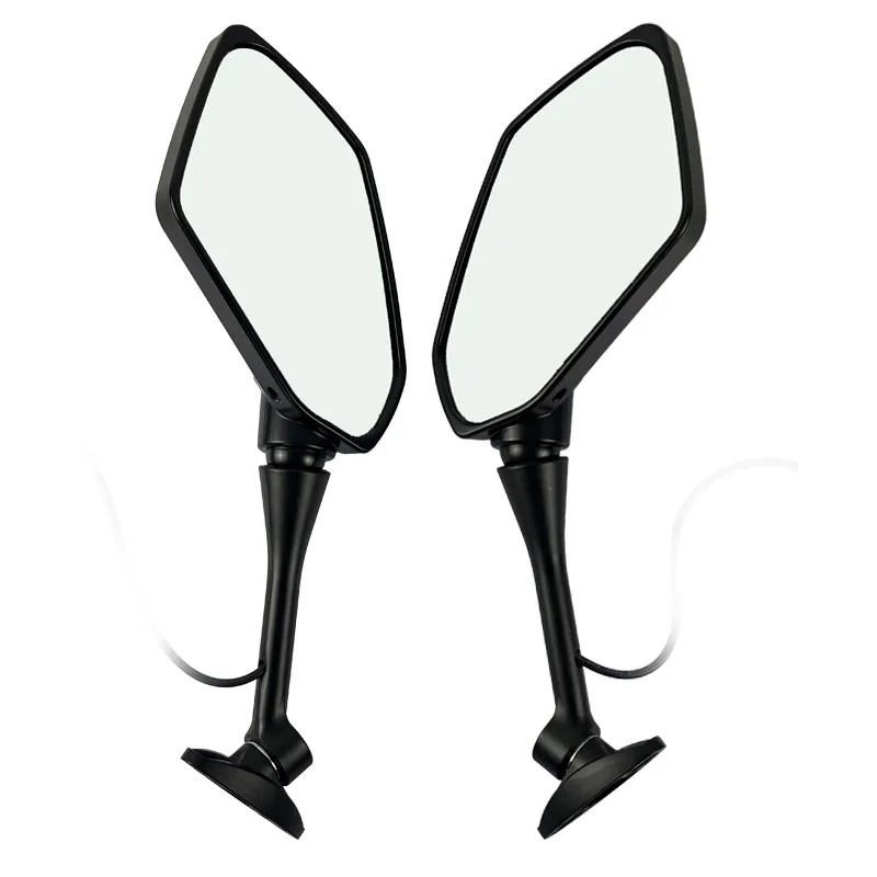Motorcycle LED Turn Signal Mirror with DRL – Integrated Running Light & Blinker, Compatible with Ninja / Sportbike, Sequential Flowing Side Rearview
